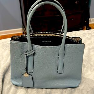 Kate Spade light blue with dark blue medium bag. Excellent used condition